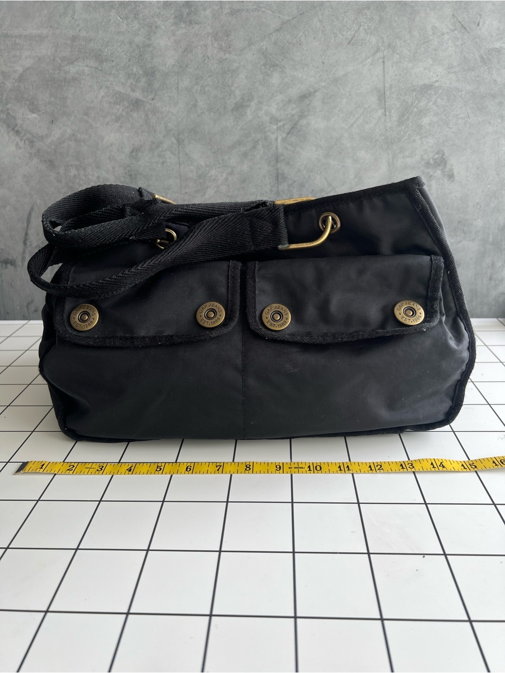 Gap Black Nylon Bag with Front & Side Pockets NWOT